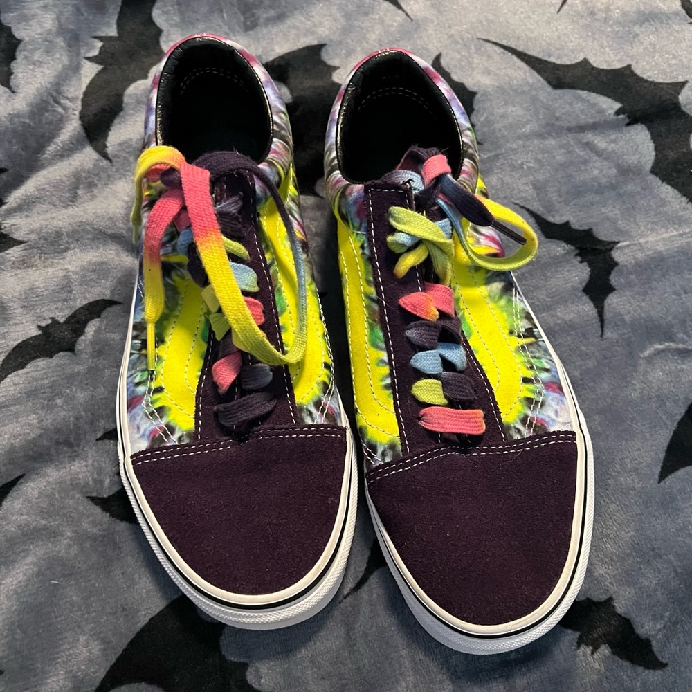 Vans Unisex Old School Suede Mysterioso Tie Dye Skate Shoes Purple,size 7.5 EUC